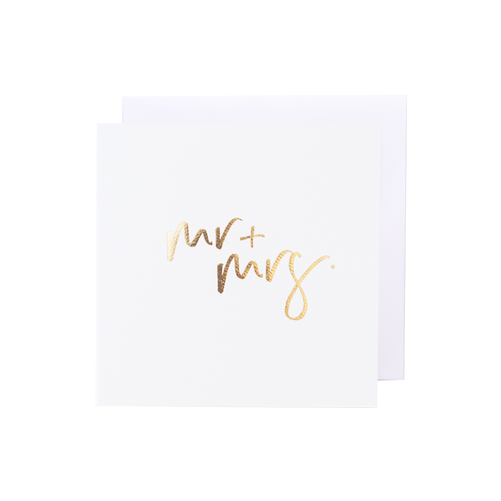 Mr & Mrs - White - Gold Foil