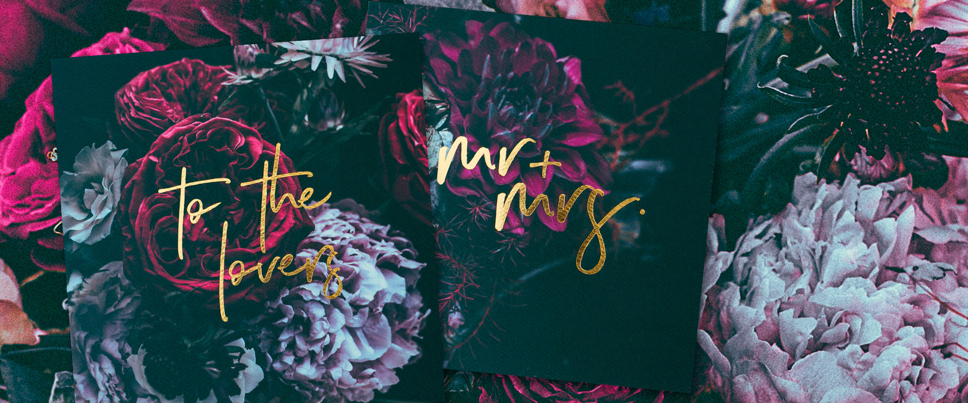 Mr and Mrs - Dark Floral Foil